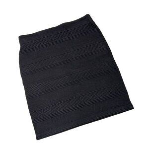 Ann Taylor LOFT Women's Petite Black Textured Pull-On Mini Skirt